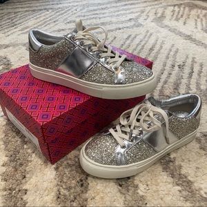 Tory Burch Carter Glitter Lace-up Sneaker (7.5)